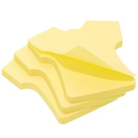 Mini Skater 3 Pack Shirt Shaped Kraft Paper Sticky Notes Self-Stick Blank Book Tabs Paper Markers Sticky Notes Pad 150 Sheets Index Sticker (Light Yellow)