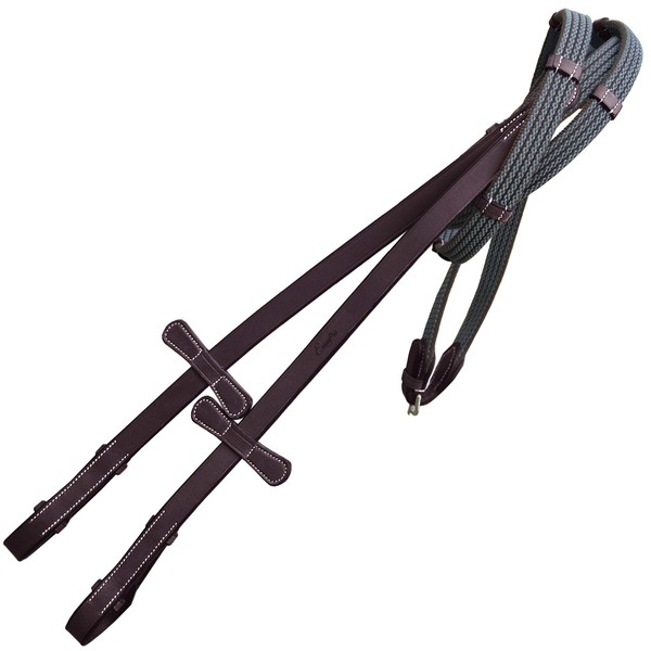Exion Horse Rubber Web Reins | Premium Leather Non-Slip Grippy