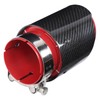Universal Exhaust Tip Tail Throat Glossy Carbon Fiber Red Pipe