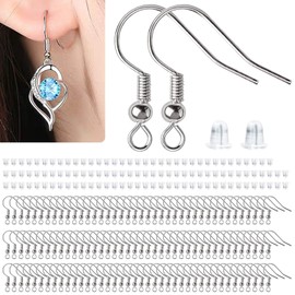 240Pcs Earring Hooks 120Pcs Gold Plated Earring Hooks Hypoallergenic Ear Wire with 120Pcs Earring Backs Earring Making Supplies for DIY Earring Jewellery Making