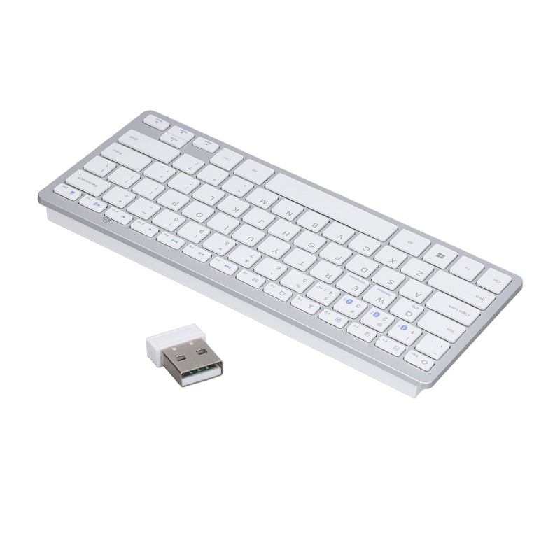 Bluetooth Keyboard Tablet PC Ultra Slim Portable 78 Keys White