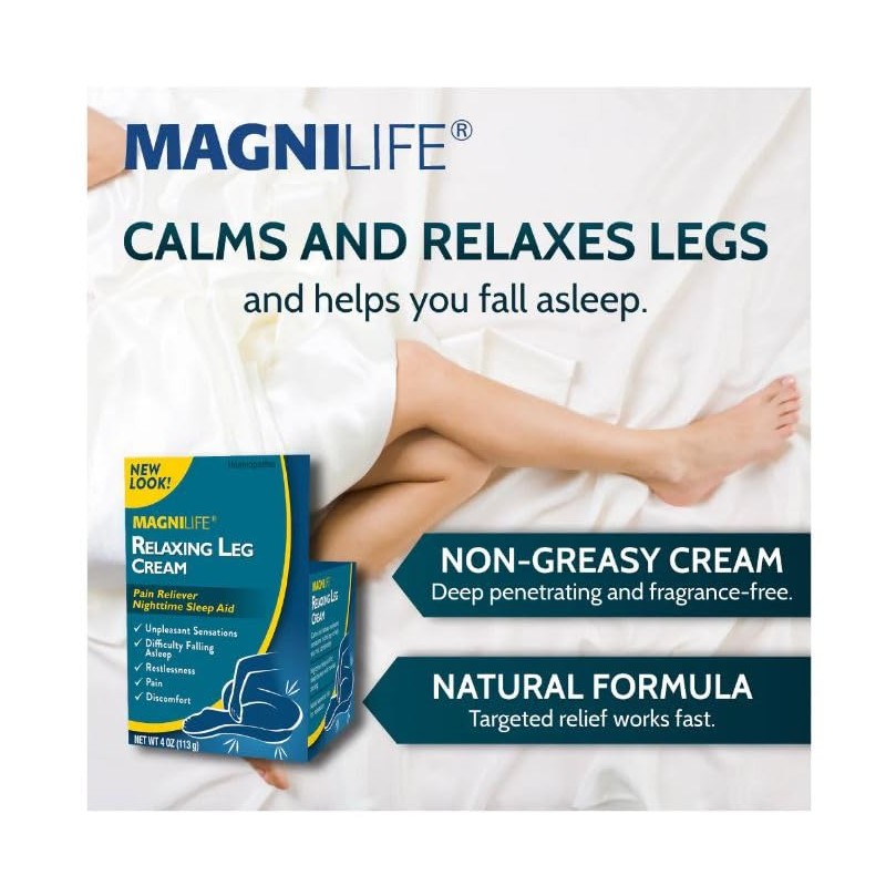 MagniLife Relaxing Leg Cream, 4 Oz (2 Pack), Fast-Absorbing Topical