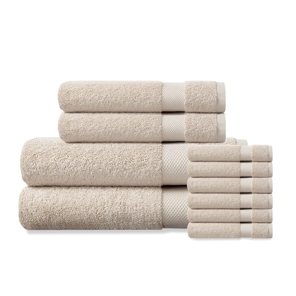 Delara Organic Cotton Luxuriously Plush Bath Towel 10 Piece Set|GOTS