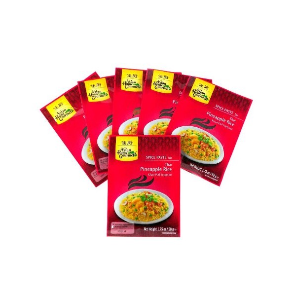 Asian Home Gourmet Spice Paste for Thai Pineapple Rice,1.75oz Packets (Pack of 6)