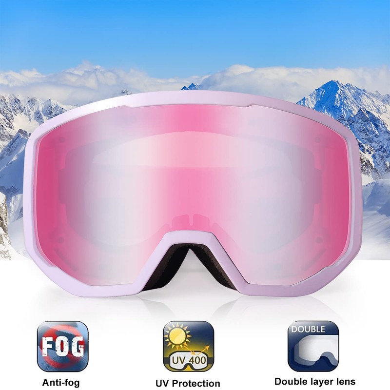 EXP VISION Ski Goggles Snowboard for Men Women, OTG Anti