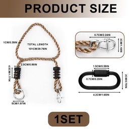 Adjustable Rope for Swings and Hammocks - Outdoor Mounting Set with Carabiner, Swing Attachment Rope Hammock, Swing Tree Attachment Rope for Garden, Camping and Yoga, 100 cm Length