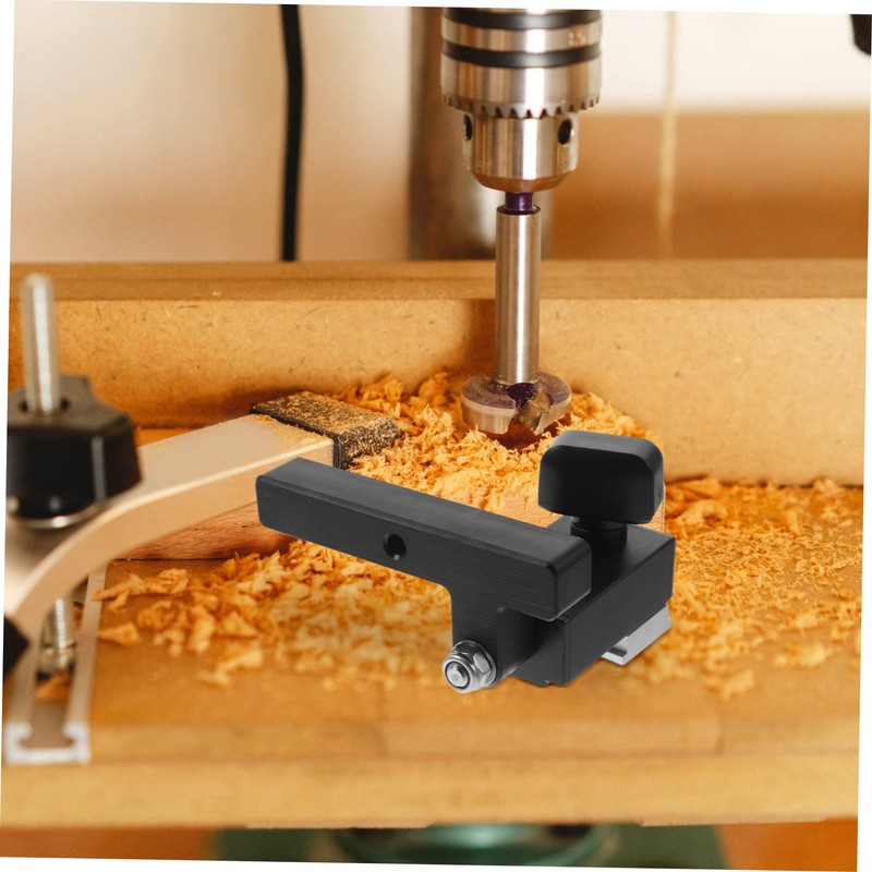 Operitacx Track Stop Block Adjustable Woodworking Limiter with Square Handle