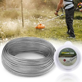 41 m Steel Wire Trimmer Line, Diameter 3 mm, Brush Cutter Thread, Grass Trimmer Line, Steel Nylon Thread Mowing Line, Grass Trimmer Line for Weed, Grass Yard, Garden