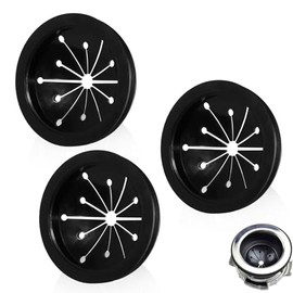 Kitchen Garbage Disposal Rubber Drain Insert,3pcs Garbage Disposal Cover,3 Inch Garbage Disposal Splash Guard,Disposal Splash Guard,Kitchen Sink Rubber Drain Guard, Black, FY616SCFJZ-1