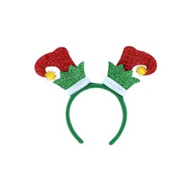 HENBRANDT 12 x Christmas Upside Down Elf Boots Tinsel Headband Novelty Red and Green Elf Legs Xmas Party Headwear Christmas Holiday Party Fancy Dress Accessories for Kids and Adults