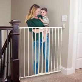 Toddleroo by North States - Tall Easy Swing & Lock Baby Gate Series 2: Metal Safety Gate for Stairs & Doorways - Adjustable 28.68 to 47.85 Inches Wide - 36 Inches Tall - Warm White