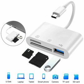 Pipestation USB C SD Card Reader | Micro SD Card/SD Card Reader | OTG Adapter 3-in-1 USB C Card Reader for SD SDHC SDXC RS-MMC MMC-Micro Micro SD Micro SDHC Micro SDXC | SD Card Reader USB C