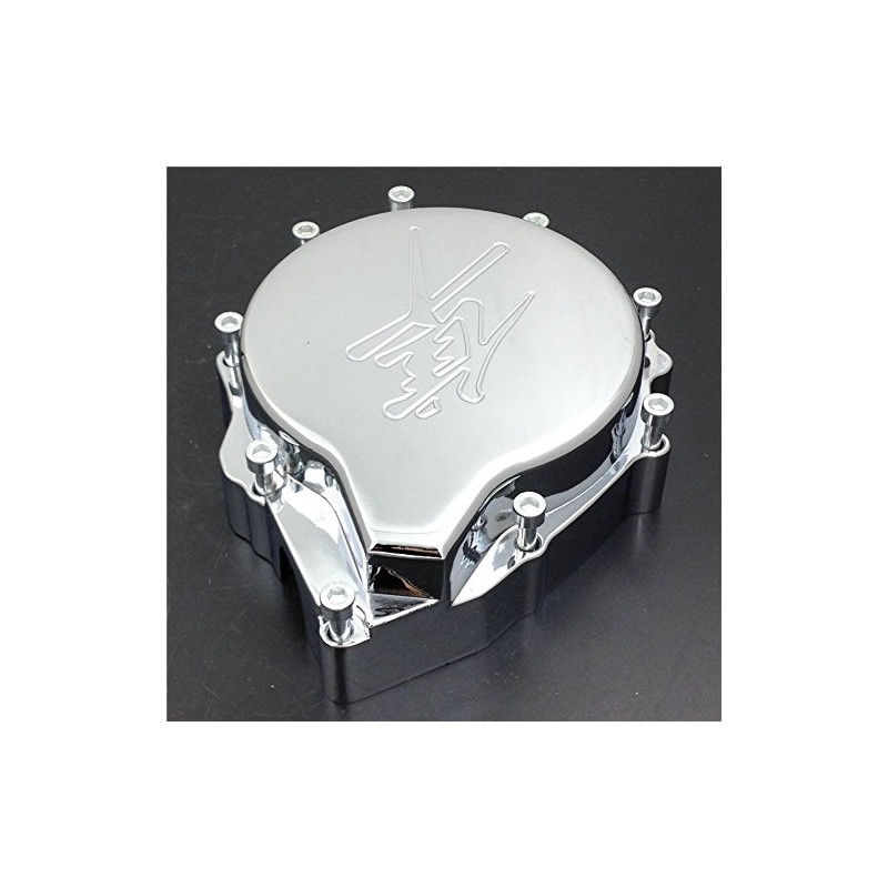 XKMT-Chromed Engine Stator Cover Compatible With Hayabusa Gsxr1300 1998-2012 Black