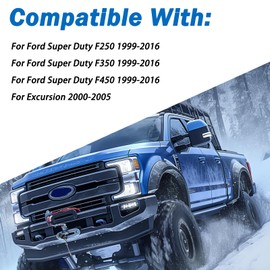 TOPVOP in-Door Lock Protection Compatible with Ford Super Duty F250 F350 F450 1999-2016 / Excursion 2000-2005, Front Doors Lock Cylinder Protection Device.