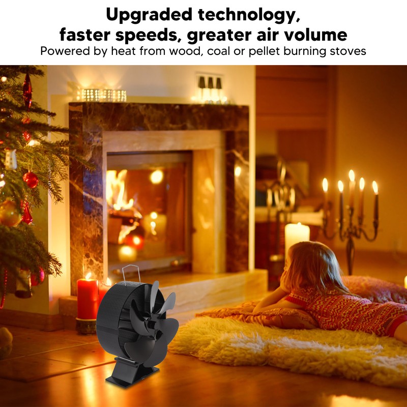 6 Blades Fireplace Fan Thermoelectric Module Wood Stove Fan Heat