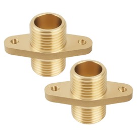 Be In Your Mind 2pcs 1/2 Inch Double External Thread with Ear Joint Brass Flange Pipe Joint for Connecting Water Copper Pipe Extension Joint Connector Kit Accessories