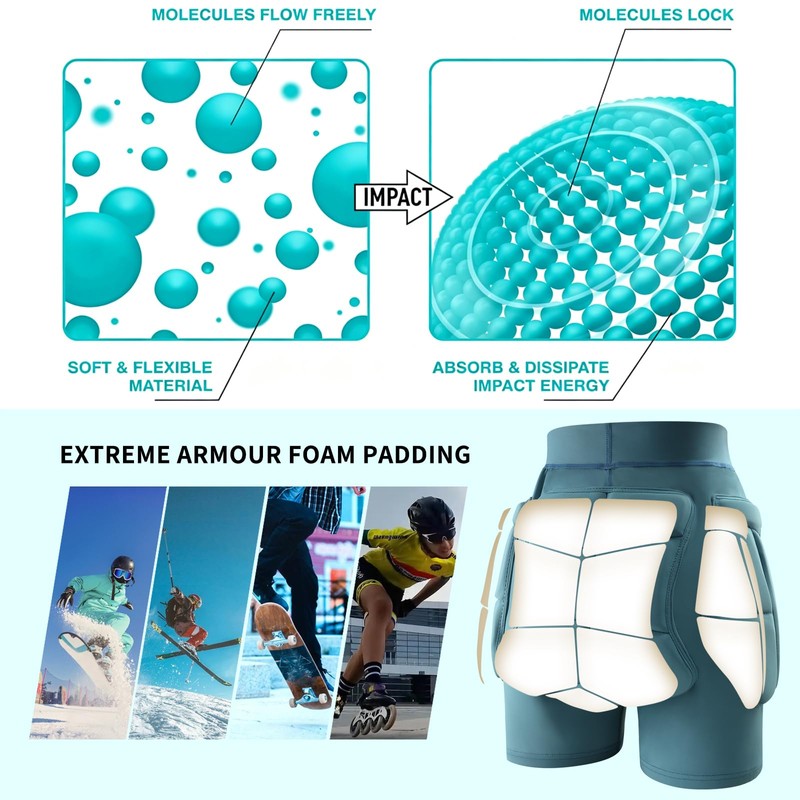 Women's Protective Skirt with Padded Shorts - Shock-Absorbing Hip &