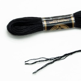 SZXMDKH Black Embroidery Threads,Black Cross Stitch Thread Black Series Cross Stitch Floss (14 Skeins Per Pack)