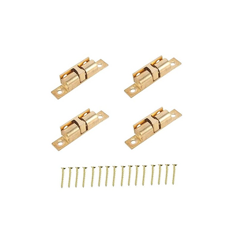 Merriway BH04774 (4 Pcs) Solid Brass Double Ball Roller Cupboard