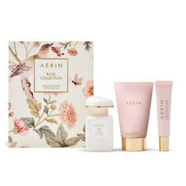 AERIN Rose Collection - Rose De Grasse Joyful Bloom Set - EAU De Parfum 1 fl oz / 30 ml, Hand and body cream and Lip conditioner.