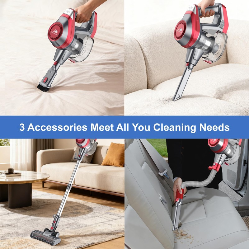 Intercleaner Corded Vacuum Cleaner, 20KPa Powerful Suction with 2 Operation