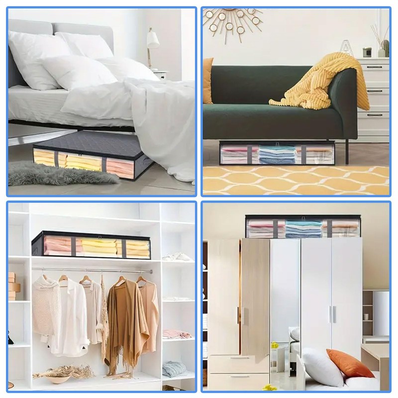 Underbed Storage Bags, 2 Pack Foldable Large Underbed Storage Organiser