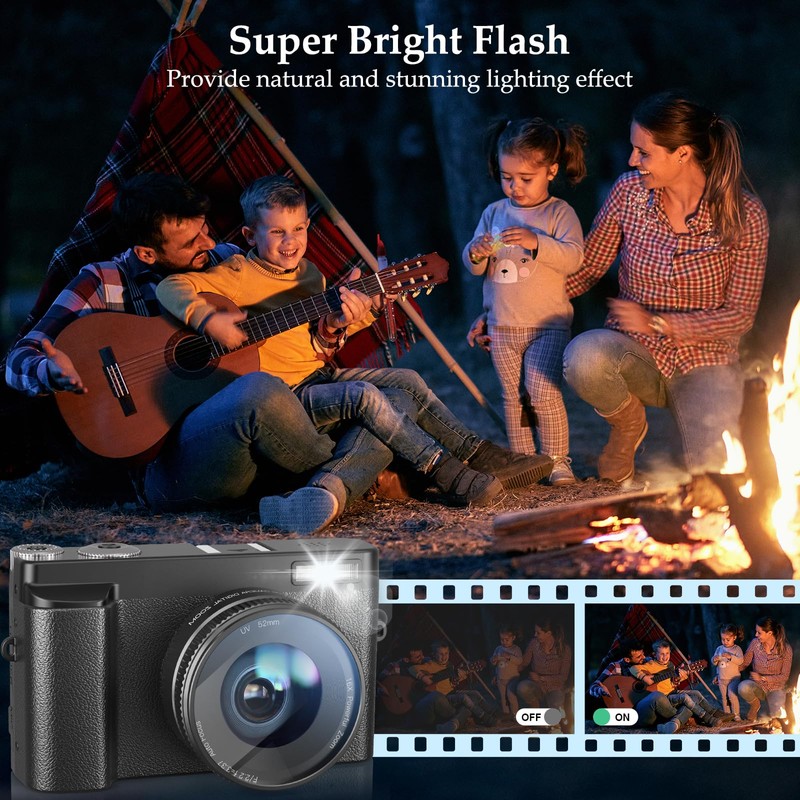 Digital Camera 4K Photo Camera with 32GB Card Camera 48MP