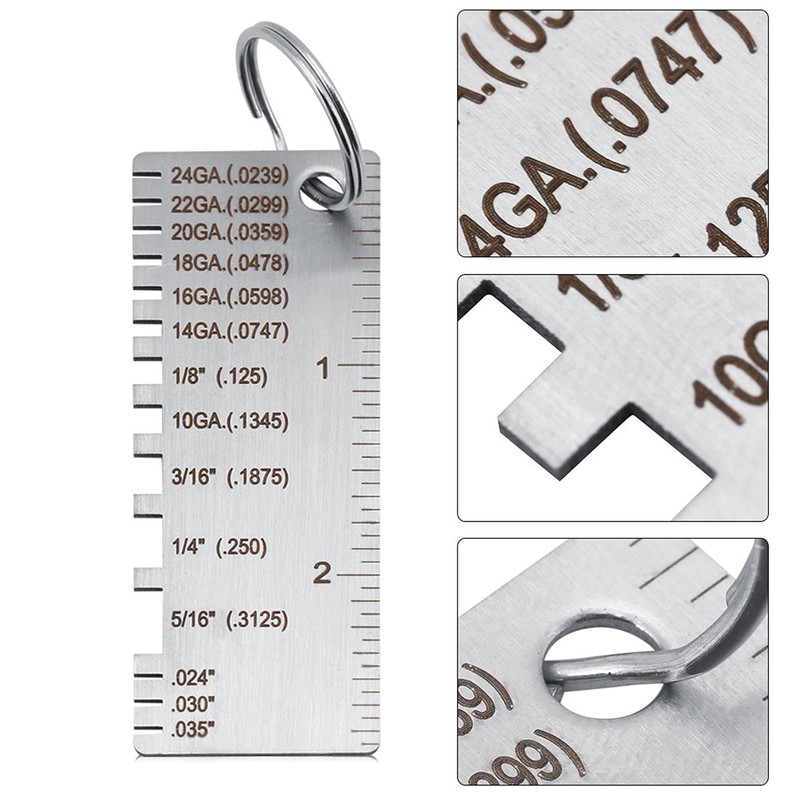2 Pcs Stainless Steel Metal Sheets,Welding Thickness Wire Measuring Tool,Wire