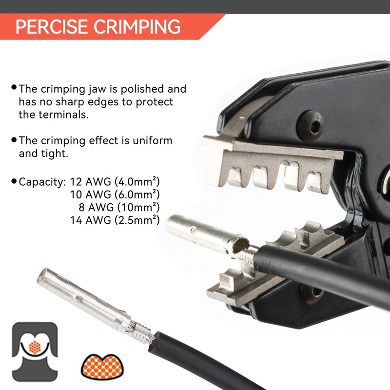 HKS Crimping Tool for Solar PV Cable Connectors - Ratcheting