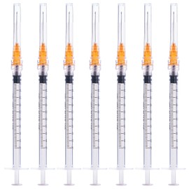 Ylemnf 1cc Syringe 1ml 25 Gauge 1 Inch 25mm with Disposable Gauze Pads, Individual Package, 20 Pack
