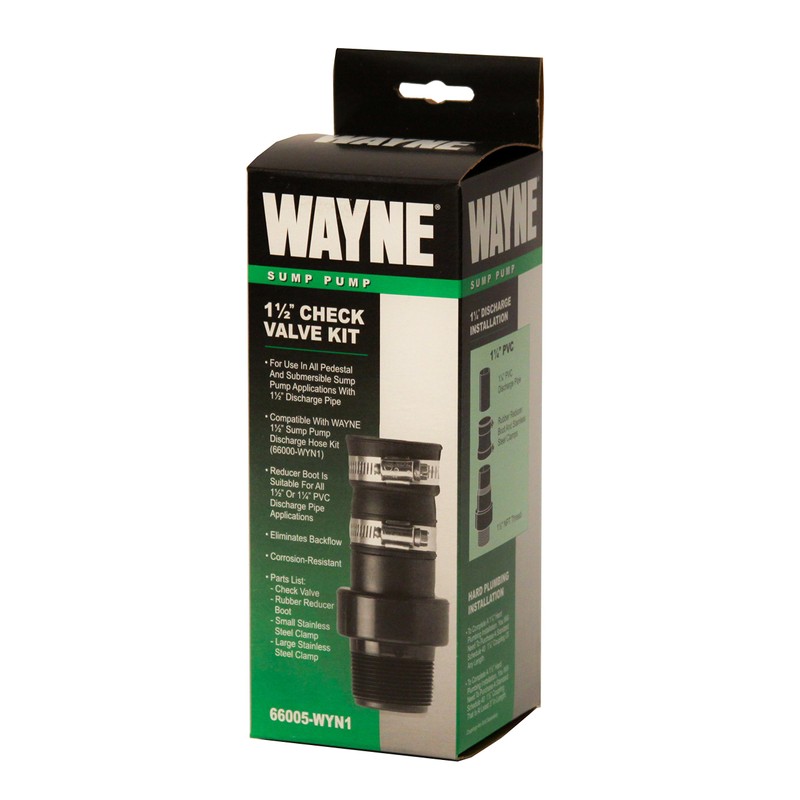 Wayne 66005-WYN1 1-1/2" Check Valve with PVC Clamps