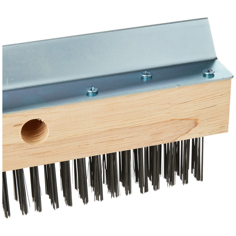 Genware NEV-OB-WB Pizza Oven Wire Brush with Scraper, No Handle