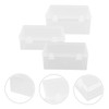 Kisangel 3pcs Transparent Card Storage Box Multi Purpose Organizer for
