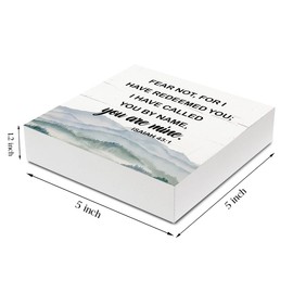 Christian Sign, Rustic Box Sign Decor Tabletop, Decorative Wooden Box Sign, Bible Verse Sign, Scripture Table Decor, Religious Sign Gift, Isaiah 43:1 Sign - Fear Not, For I Have Redeemed You