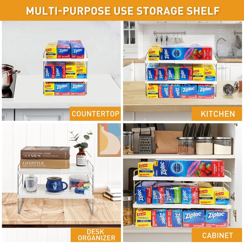 JUPELI Foil and Plastic Wrap Organizer, Expandable Kitchen Pantry Storage,