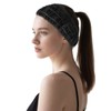 Qwrqwr Disposable Headbands for Facials Spa 50 Pack Non-Woven Black