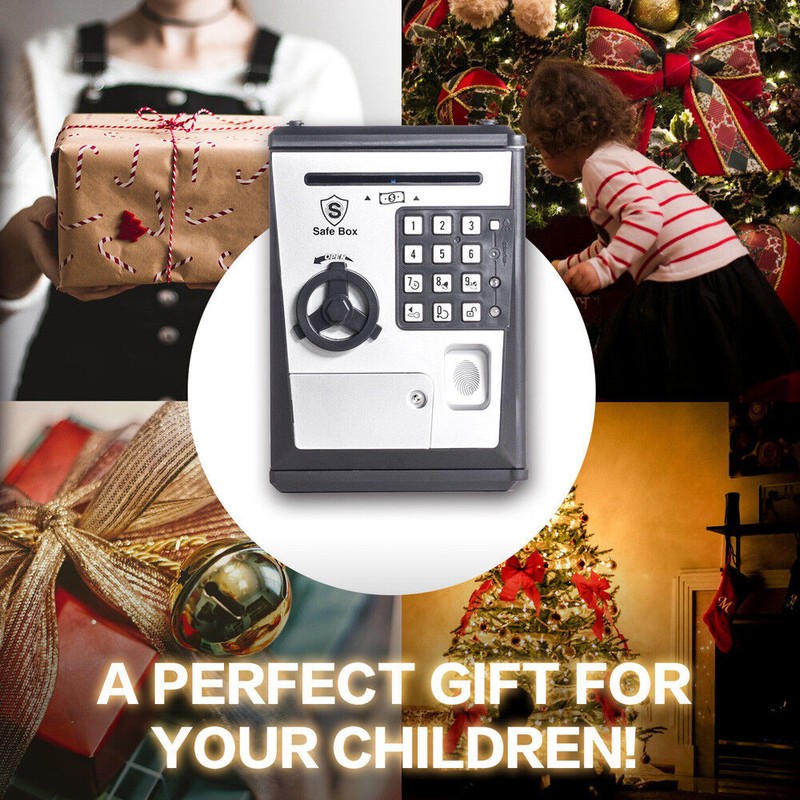 LIKE Toy Piggy Bank Safe Box Fingerprint ATM Bank Savings