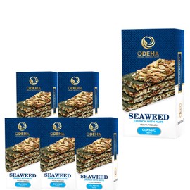 Seaweed Crunch with Almonds & Nuts by Amazin Choices - Pack of 5 (30 counts) - 20oz Vegan Seaweed Snacks with Classic Taste for Healthy Snack On the Go | Packed with Seeds, Crispy Texture, & Flavored Perfection