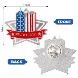 Remuuly 30 Pcs September 11th Twin Towers Lapel Pin Memorial Pentagon Shaped Commemorative Lapel Pin Never Forget Holocaust Pin for Lapel Jacket Hat Backpack Honor Victims 9/11 Remembrance, 1.4 Inch