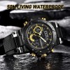Lige Sport Men Watches Quartz Luminous Date Week Big Dial