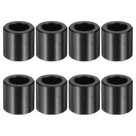 MECCANIXITY 8pcs M8 Metal Spacers, M8 x 1/2" OD x 1/2" L Aluminium Spacer Round Unthreaded Standoff Bushing Plain Finish for Screw Bolts, Black