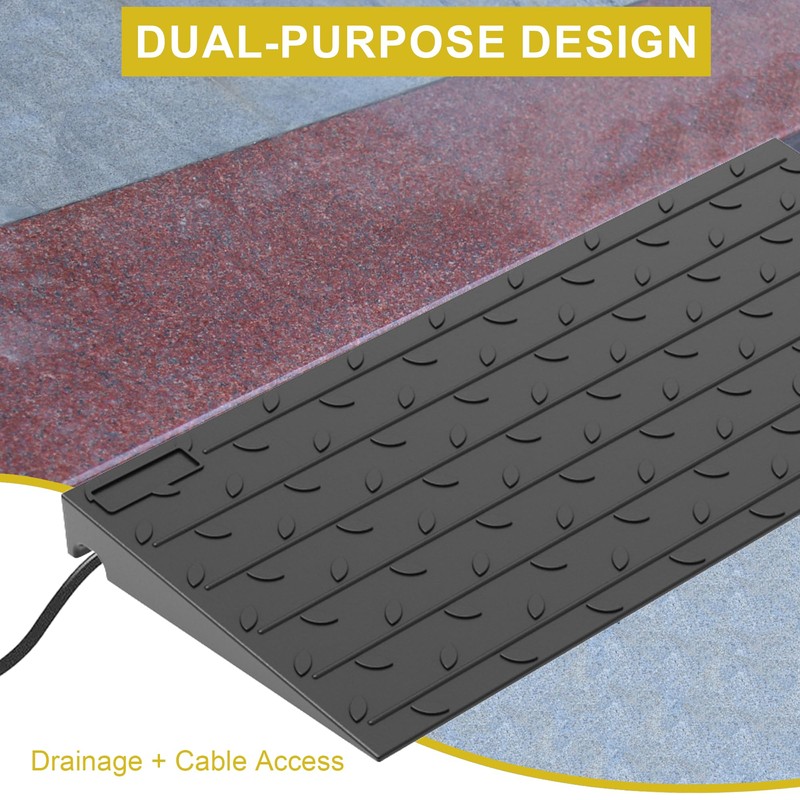 OrangeStar Heavy Duty Rubber Threshold Ramp – 2" Rise Wheelchair