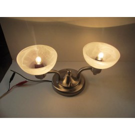 ITC Brushed Nickel 12 VOLT RV Arm White Alabaster Glass Ceiling Dinette Light SALE