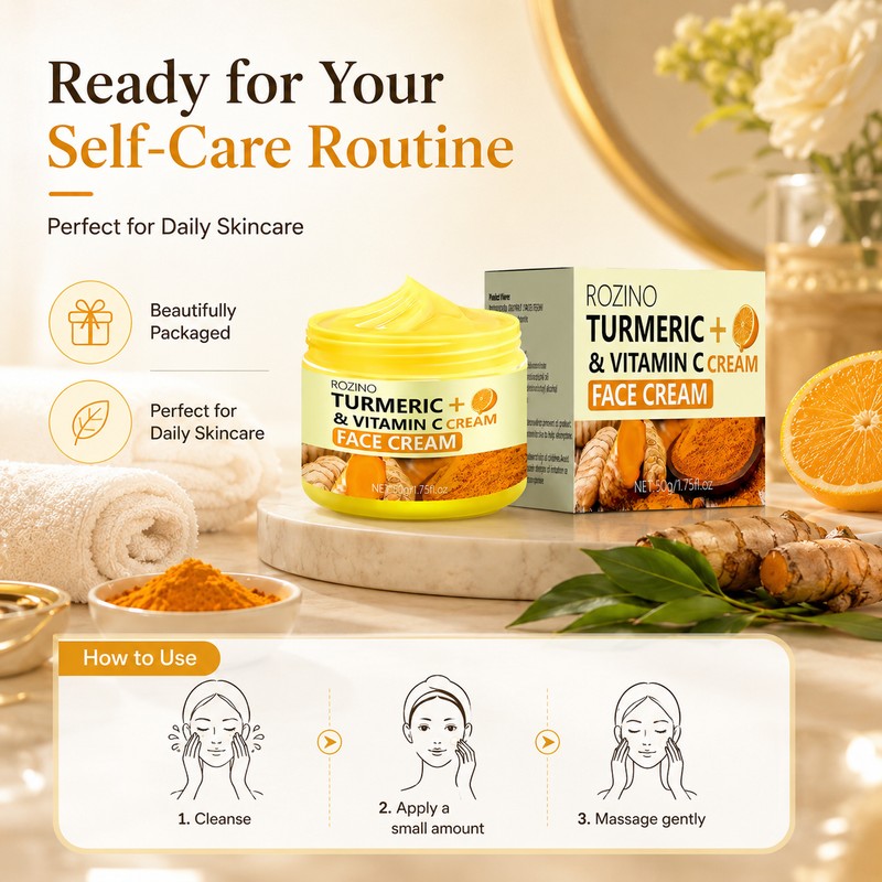 Turmeric Vitamin C Face Cream for Daily Skincare – Lightweight