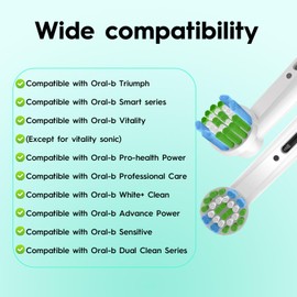 Replacement Toothbrush Heads for Oral B,12pcs Medium Bristles Replacement Toothbrush Heads Compatible with Oral-B 7000/Pro 1000/9600/5000/3000