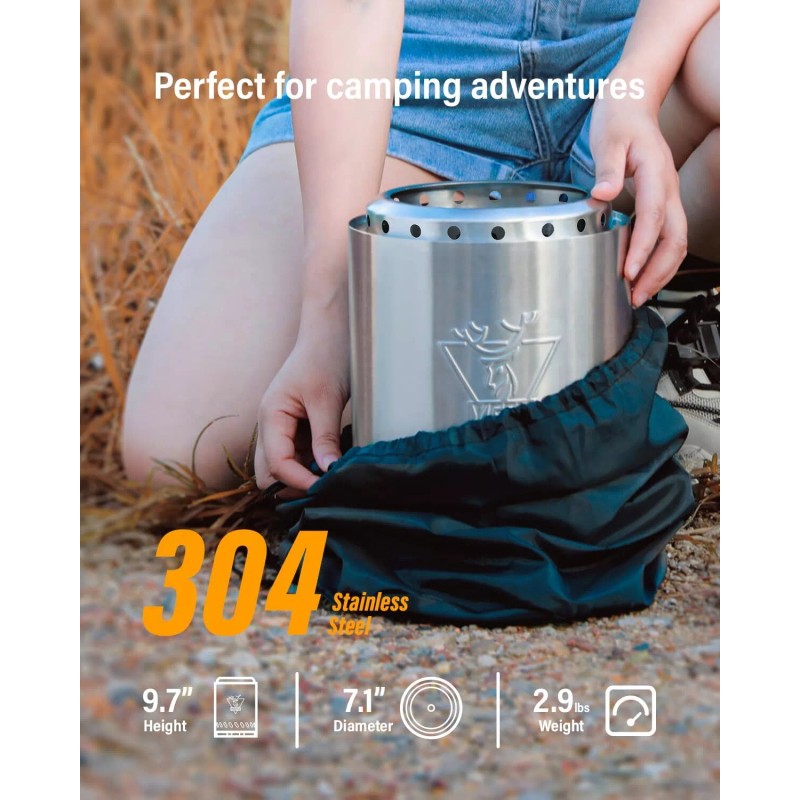 YEFU 7.1 Inch Adjustable Flame Silver Tabletop Fire Pit with