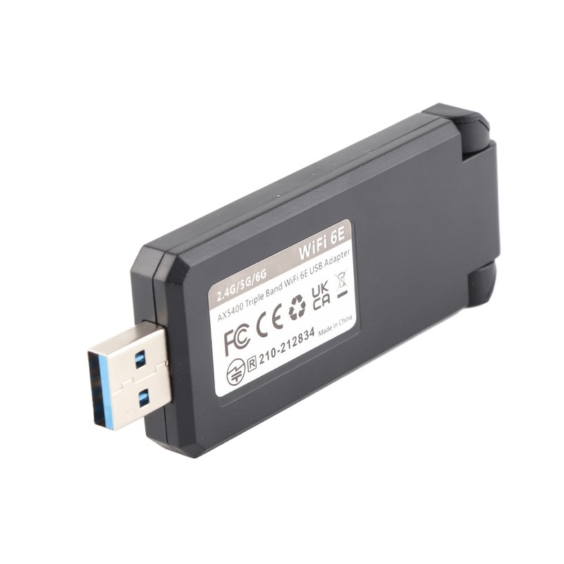 WiFi 6E Network Adapter 5400Mbps USB Network Card with Triple