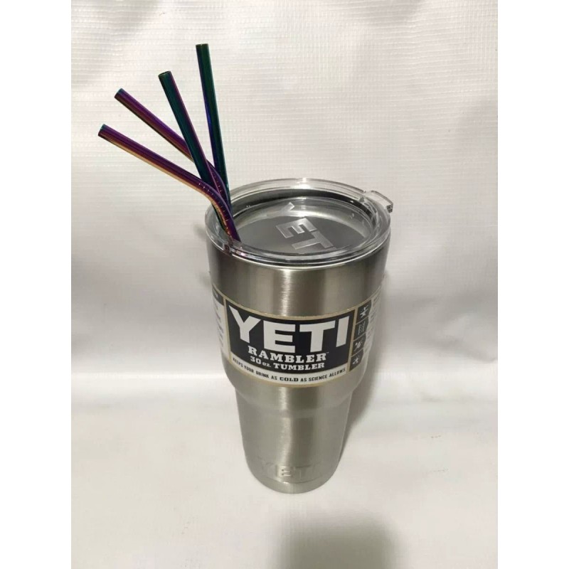 Veraly Set 4 Popotes Tornasol Acero Inoxidable Ecológicos 30oz Full