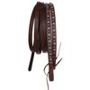 Horse Western 7ft Brown Show Split Leather Reins Blue Rhinestones