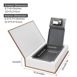 Real Paper Diversion Book Safe Storage Box, Dictionary Secret Safe with Code Lock/Key, flip Book Hidden Safe (M Combination, Paris)